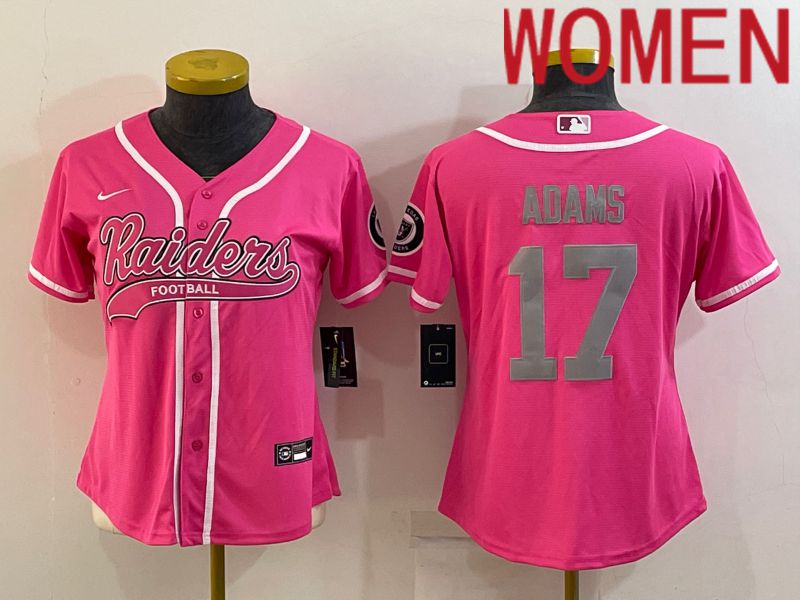 Women Oakland Raiders #17 Adams Pink 2022 Nike Co branded NFL Jerseys->women nfl jersey->Women Jersey